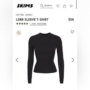 NEW - SKIMS Fits Everybody Long Sleeve Tee